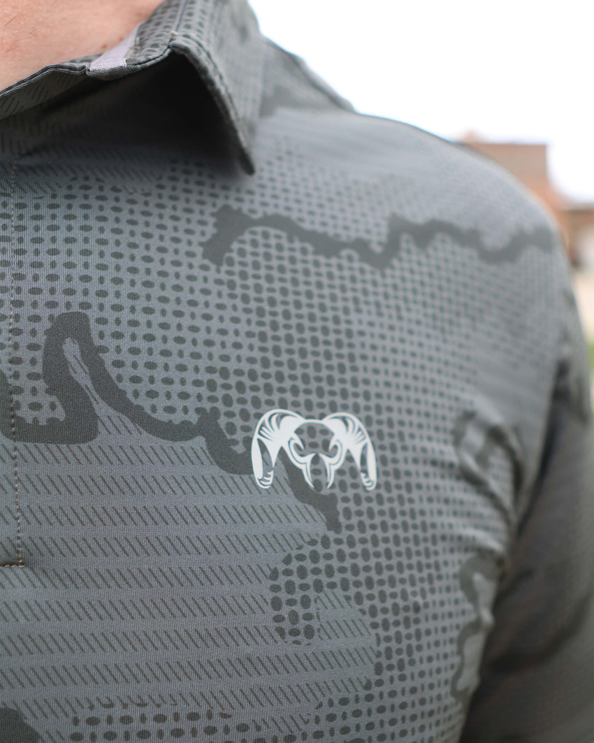 KUIU Performance Polo | Heather Steel Blue